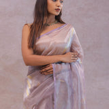 Lilac Tissue Organza Banarasi Saree