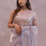 Lilac Tissue Organza Banarasi Saree