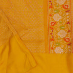 Purple Organza Banarasi Saree With Contrast Yellow Meenakari Border
