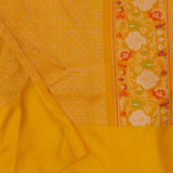 Purple Organza Banarasi Saree With Contrast Yellow Meenakari Border