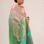 Neon Fuchsia Paisley Kanjivaram Silk Saree
