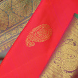 Neon Fuchsia Paisley Kanjivaram Silk Saree