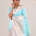Electric Blue Butti Kanjivaram Silk Saree