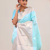 Electric Blue Butti Kanjivaram Silk Saree