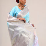 Electric Blue Butti Kanjivaram Silk Saree