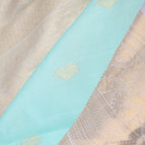 Electric Blue Butti Kanjivaram Silk Saree