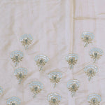 Cream Organza Embroidery Saree With Scallop Border