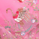 Bright Pink Organza Handcrafted Saree