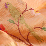 Fawn Gold Jaali Crafted Tissue Saree