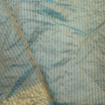 Moonstone Blue Jaali Crafted Tissue Saree