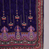 Royal Blue Silk Kurti With Floral Sleeves