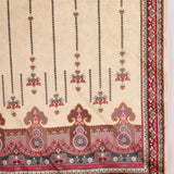 Almond Beige Silk Kurti With Floral Panel
