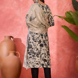 Ivory Silk Kurti With Botanical Print