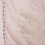 Taupe Organza Kurti With Scalloped Floral Work
