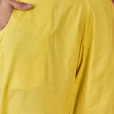 Soft Yellow Embroidered Cotton Kurta Set