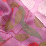 Orchid Purple Jaali Crafted Organza Saree