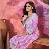 Light Purple Embroidered Cotton Kurta Set