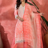 Light Pink Embroidered Cotton Kurta Set