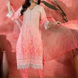 Light Pink Embroidered Cotton Kurta Set