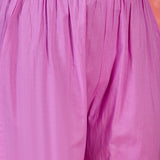 Lavender Floral Cotton Embroidered Kurta Set