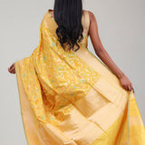 Citrine Green Banarasi Silk Jaal Saree