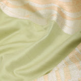 Chinoise Green Satin Banarasi Saree With Statement Border