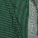 Green Banarasi Silk Saree With Silver Zari Border
