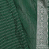 Green Banarasi Silk Saree With Silver Zari Border