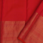 Dark Green Kanjivaram Saree With Orange Contrast Border