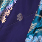 Indigo Blue Kanjivaram Saree With Designer Border