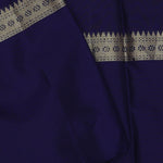 Red Kanjivaram Saree With Dark Indigo Contrast Border