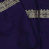 Red Kanjivaram Saree With Dark Indigo Contrast Border
