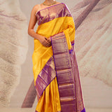 Golden Yellow Heritage Kanjivaram Silk Saree