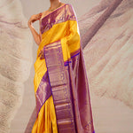 Golden Yellow Heritage Kanjivaram Silk Saree