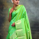 Paris Green Butti Kanjivaram Silk Saree