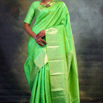 Paris Green Butti Kanjivaram Silk Saree