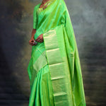 Paris Green Butti Kanjivaram Silk Saree