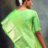 Paris Green Butti Kanjivaram Silk Saree