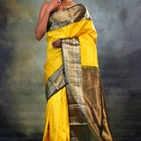 Gold Yellow Butti Kanjivaram Silk Saree