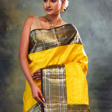 Gold Yellow Butti Kanjivaram Silk Saree