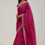 Steel Pink Tissue Crafted Saree