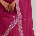 Steel Pink Tissue Crafted Saree
