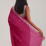Steel Pink Tissue Crafted Saree