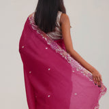 Steel Pink Tissue Crafted Saree