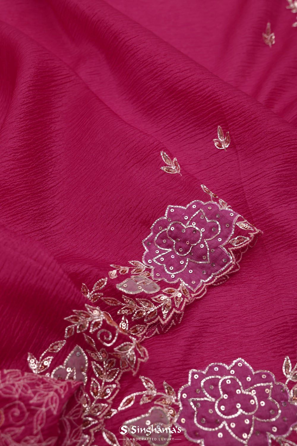 Steel Pink Tissue Crafted Saree