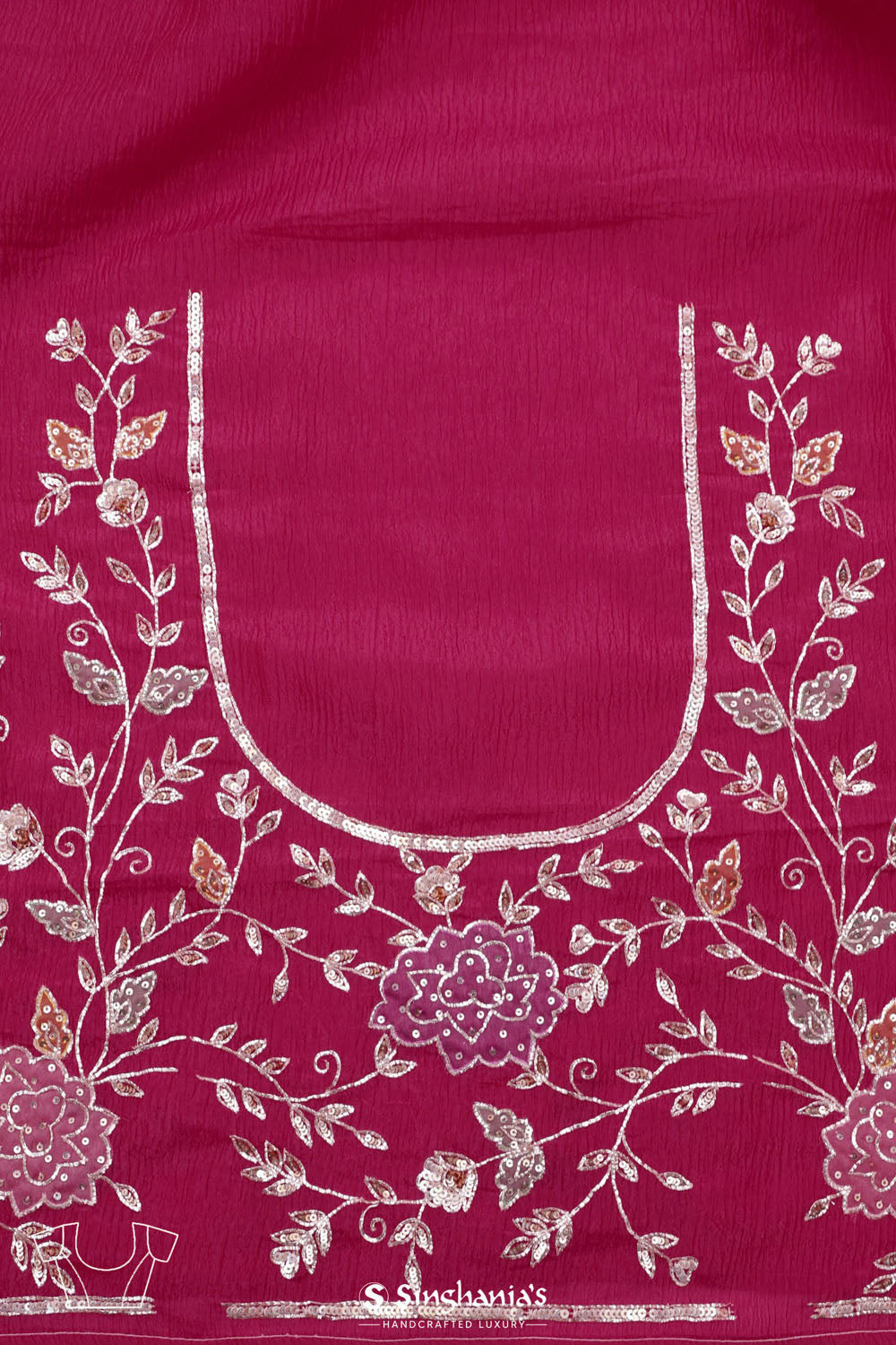 Steel Pink Tissue Crafted Saree