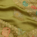 Mehendi Green Silk Crafted Saree