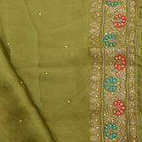Mehendi Green Silk Crafted Saree