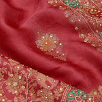 Paradise Pink Silk Crafted Saree