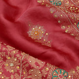 Paradise Pink Silk Crafted Saree